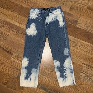 Just Black Blue and White Straight Jeans